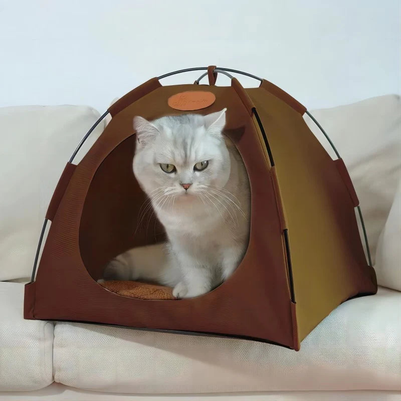 Cat Dog Tent House, Breathable Small Medium Pets Puppy Kennel Folding Dog Cat Bed Pad Cage for Indoor Outdoor - Pop up Dog Cat Tent Traveling Camping Beach Sun Shelter