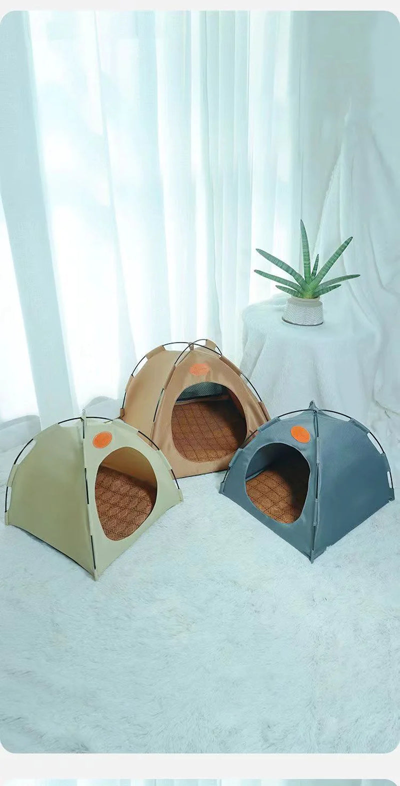 Cat Dog Tent House, Breathable Small Medium Pets Puppy Kennel Folding Dog Cat Bed Pad Cage for Indoor Outdoor - Pop up Dog Cat Tent Traveling Camping Beach Sun Shelter