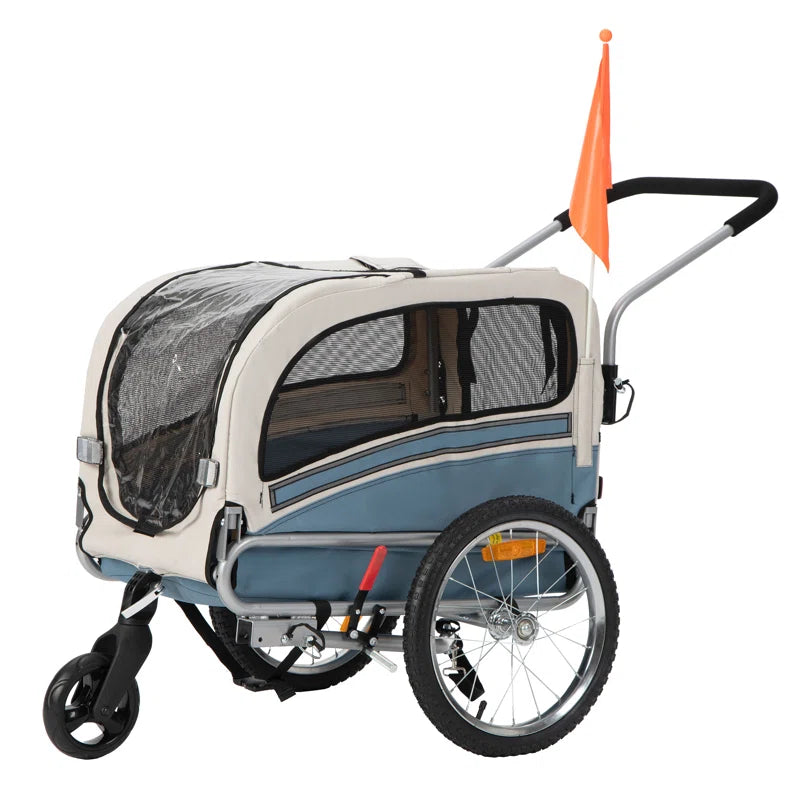 Aobei 3-In-1 Dog Bicycle Trailer, Dog Stroller, and Dog Jogging Stroller