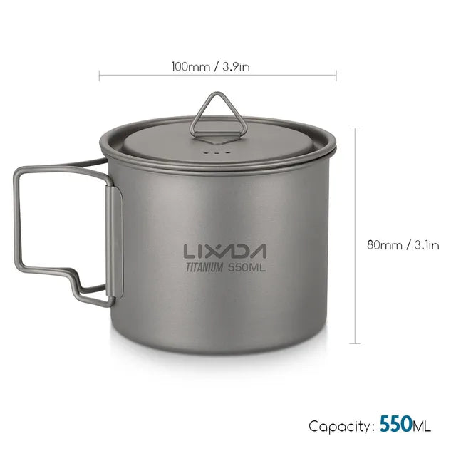 Lixada Ultralight Titanium Cup Mug - Outdoor Water Cup for Camping, Picnics, and More (Many Size)