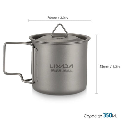 Lixada Ultralight Titanium Cup Mug - Outdoor Water Cup for Camping, Picnics, and More (Many Size)