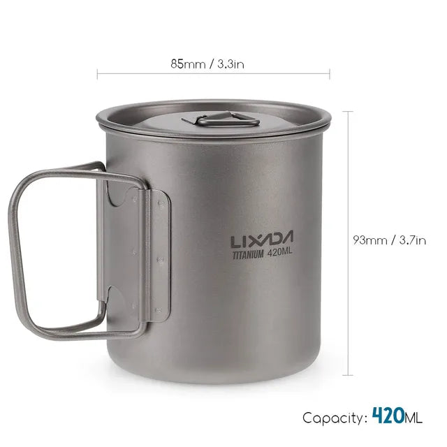 Lixada Ultralight Titanium Cup Mug - Outdoor Water Cup for Camping, Picnics, and More (Many Size)