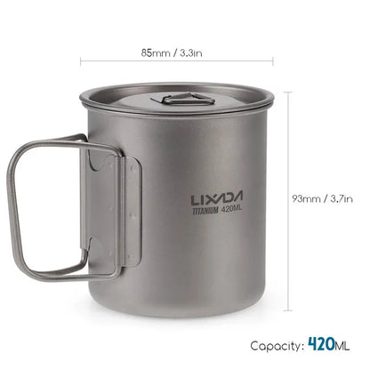 Lixada Ultralight Titanium Cup Mug - Outdoor Water Cup for Camping, Picnics, and More (Many Size)