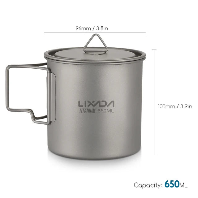 Lixada Ultralight Titanium Cup Mug - Outdoor Water Cup for Camping, Picnics, and More (Many Size)