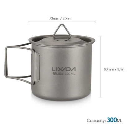 Lixada Ultralight Titanium Cup Mug - Outdoor Water Cup for Camping, Picnics, and More (Many Size)