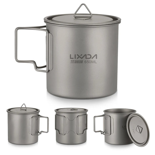 Lixada Ultralight Titanium Cup Mug - Outdoor Water Cup for Camping, Picnics, and More (Many Size)