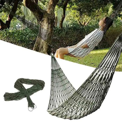 Portable Outdoor Hammock - Lightweight Mesh Net for Camping, Garden, Beach, Yard, and Trave