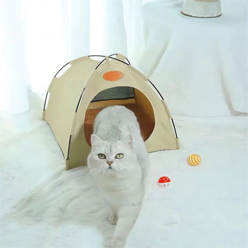 Cat Dog Tent House, Breathable Small Medium Pets Puppy Kennel Folding Dog Cat Bed Pad Cage for Indoor Outdoor - Pop up Dog Cat Tent Traveling Camping Beach Sun Shelter