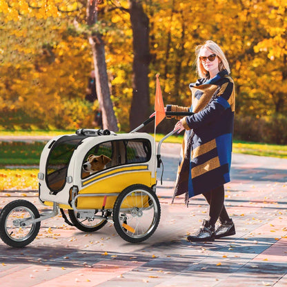 Aobei 3-In-1 Dog Bicycle Trailer, Dog Stroller, and Dog Jogging Stroller